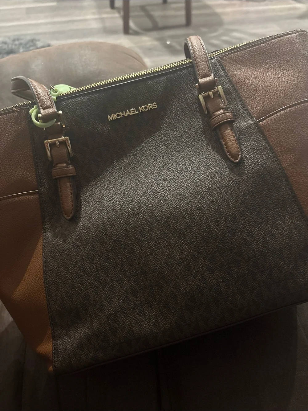 Michael Kors Brown and Tan Signature MK Tote